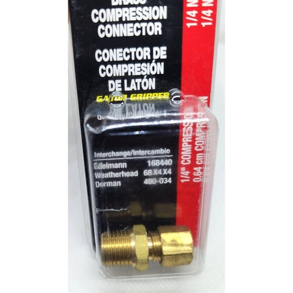 Adv AGS Gator Gripper Brass Compression Connector 1/4" NPT/NPTM - Picture 4 of 8